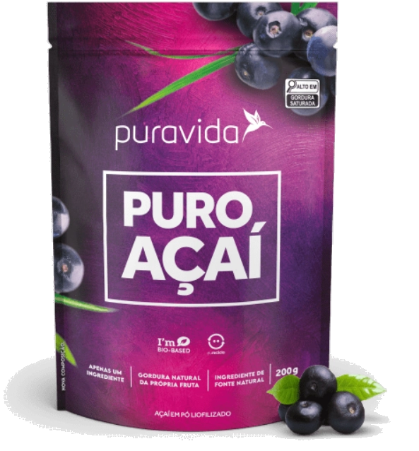 Puro Açaí em Pó, 200g, PuraVida