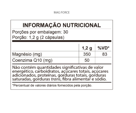 Mag Force, Magnésio + Coenzima Q10, 60 Cápsulas, Qualynutri