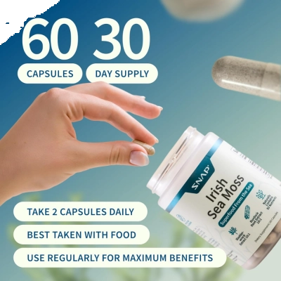 Irish Sea Moss, 500mg, Energia, Imunidade e Vitalidade Natural, 60 Cápsulas, Snap 