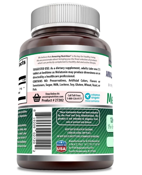 Melatonina 12mg, 180 Comprimidos, Amazing Formulas