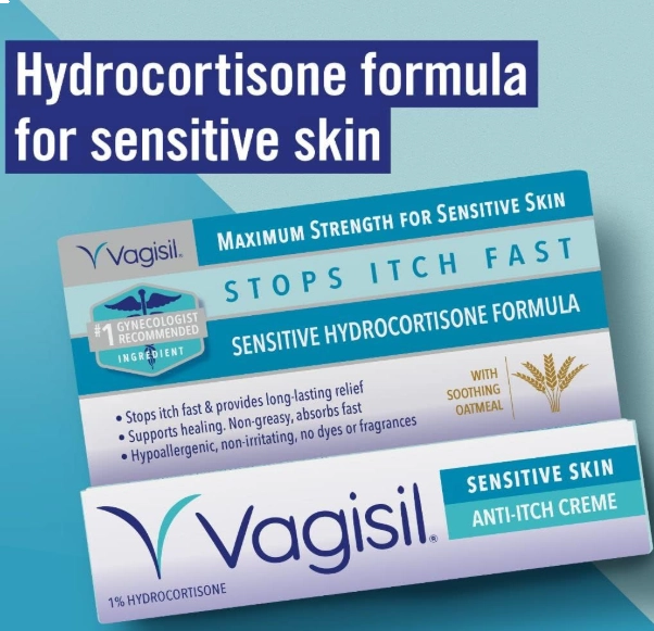 Fórmula para Pele Sensível com Hidrocortisona, Creme Para Infecções Fúngicas, 28g, Vagisil