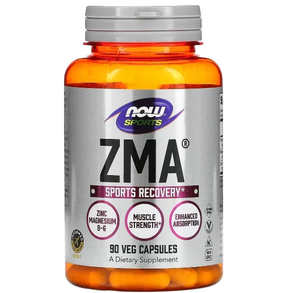 ZMA Com Zinco, Magnésio e Vitamina B-6, 90 Cápsulas, Now