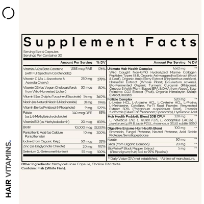 Hair Vitamin Complexo Nutricional, 120 Cápsulas, Codeage