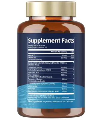 Liposomal, Glucosamina Condroitina com MSM e Colágeno 3000mg, 120 Cápsulas, Totaria Health