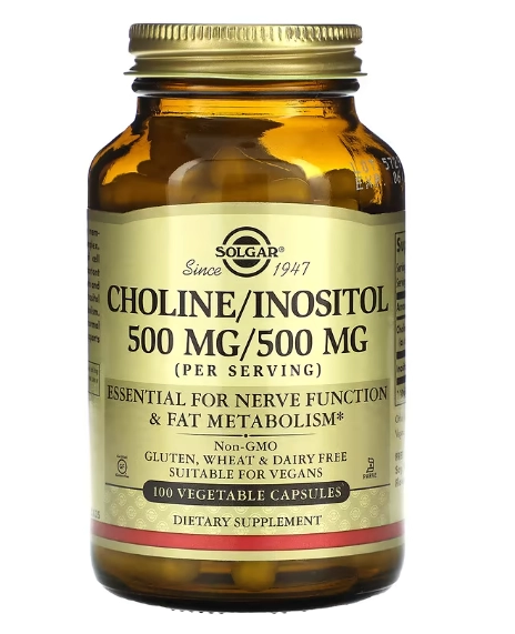 Colina e Inositol 500mg , 100 Cápsulas, Solgar