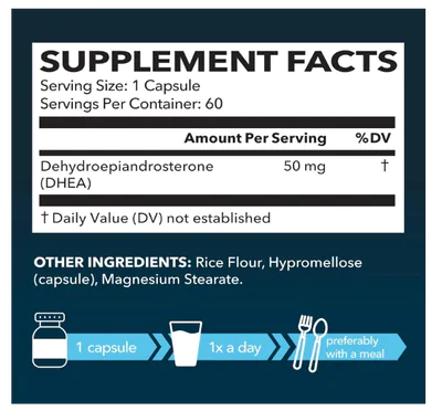 DHEA 50mg, 60 Cápsulas, Havasu Nutrition