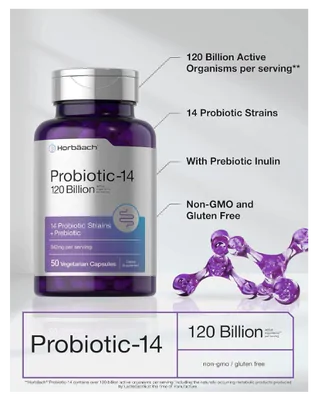 Probiotic-14, 6 bilhões, 200 Cápsulas, Horbaach