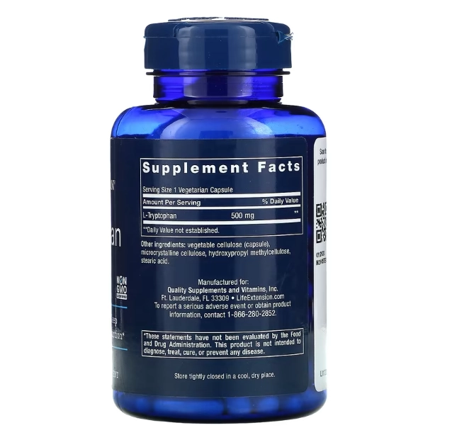 L-Triptofano, 500 mg, 90 Cápsulas, Life Extension