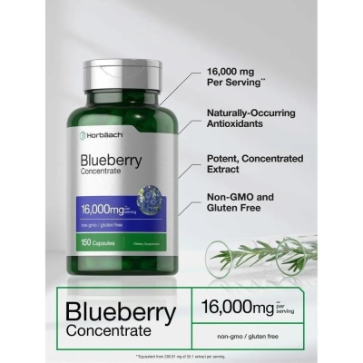 Blueberry Concentrado De Mirtilo 16.000mg, 150 Cápsulas - Horbaach