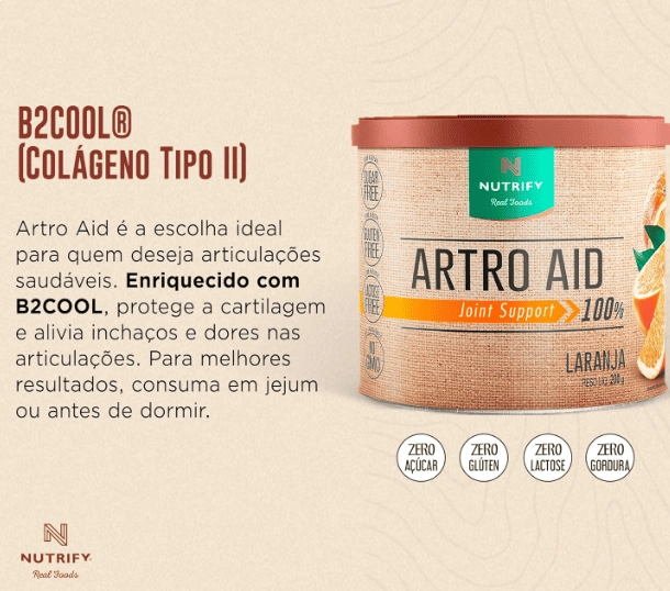 Artro AID, Sabor Laranja 200g, Nutrify