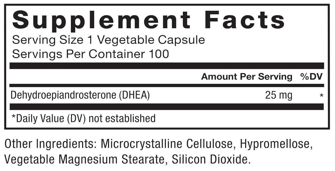 Dhea 25mg, 100 cápsulas, Force Factor