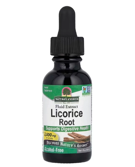 Licorice Root, Raiz de Alcaçuz 2000mg, Extrato Fluido,30ml Sem Álcool, Nature's Answer