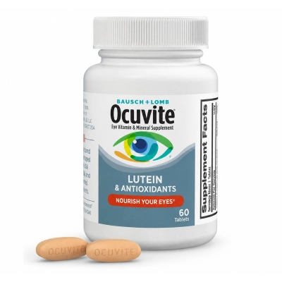 Ocuvite, Vitaminas e Minerais para os Olhos, luteína e antioxidantes, 60 Comprimidos, Bausch & Lomb