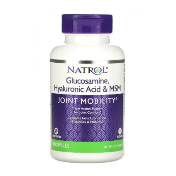 Glucosamina, Ácido Hialurônico e MSM, 90 Cápsulas, Natrol