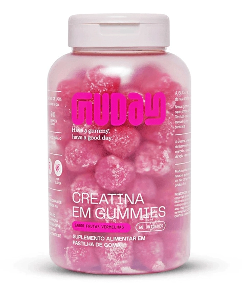 Creatina, 60 Gomas Sabor Frutas Vermelhas, Guday