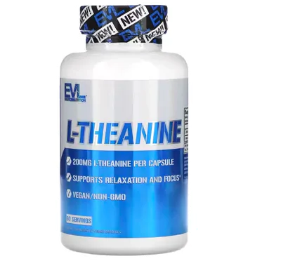 L-Theanine, 200mg, 60 Cápsulas, EVLution Nutrition