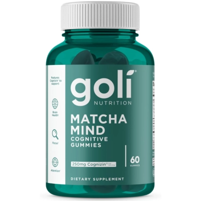Matcha Mind, Com Cognizin 250mg, 60 Gomas, Golí Nutrition