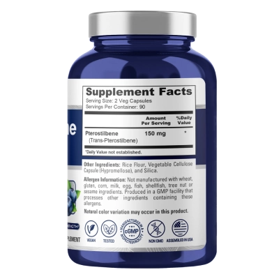 Pterostilbeno 150mg, 180 Cápsulas Veganas - NusaPure