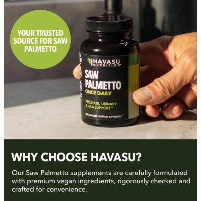 Saw Palmetto for Men Prostate Health, Saúde da Próstata, 100 Cápsulas, Havasu Nutrition
