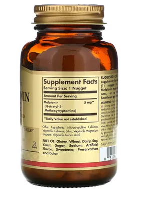 Melatonina 5mg, 120 Comprimidos, Solgar