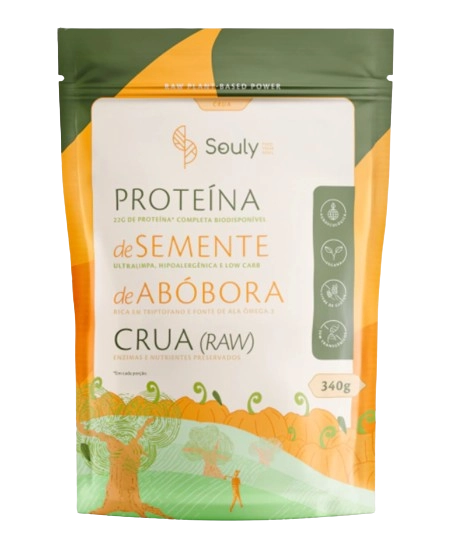 Proteína de Semente de Abóbora Crua, 340g, Souly