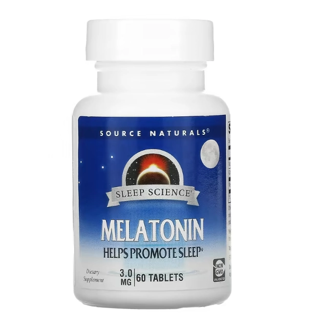 Melatonina, 3 mg, 60 Comprimidos, Source Naturals