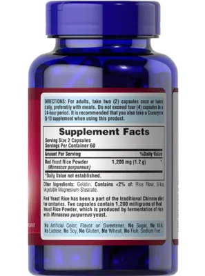 Arroz de Levedura Vermelha, 600mg, 120 Cápsulas, Puritan's Pride