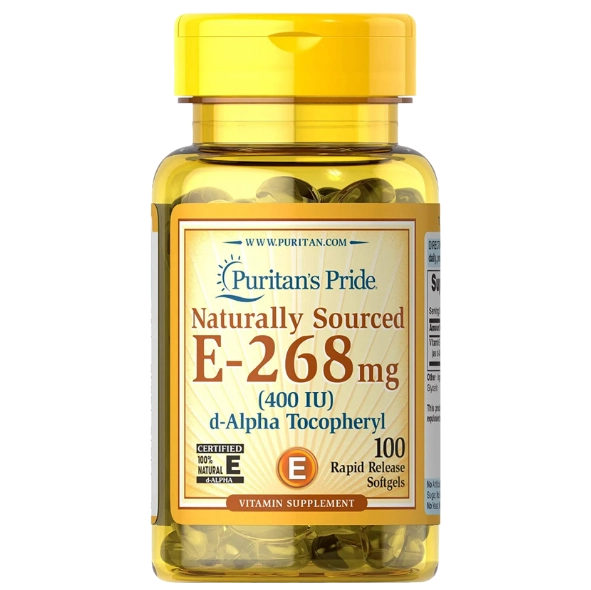 Vitamina E, 400IU, 100% natural, 100 softgels, Puritans Pride