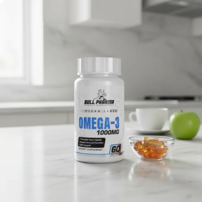 Ômega 3 1000mg, Saúde do Coração, Memória e Qualidade de Vida, 60 Cápsulas, Bull Pharma