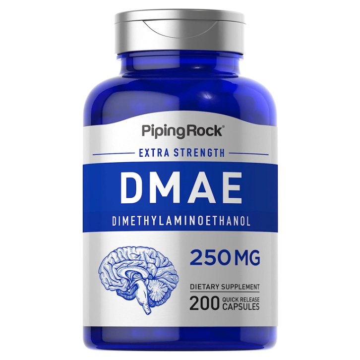 DMAE, Dimetilaminoetanol, 250mg, 200 Cápsulas, PipingRock