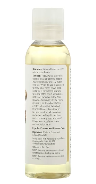 Óleo de Rícino, 118 ml, Now