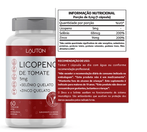 Licopeno, 5mg, 60 Cápsulas, Lauton Nutrition