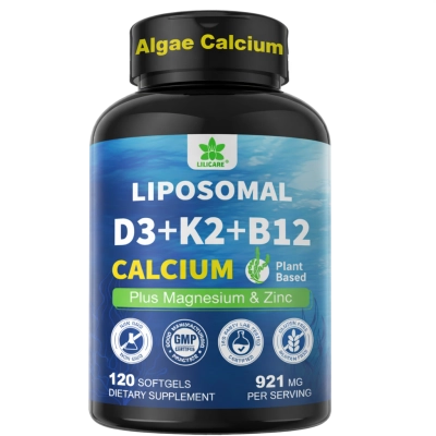 Cálcio Lipossomal 6 em 1 600mg, com Vitaminas D3, K2 MK7 e B12, Lilicare