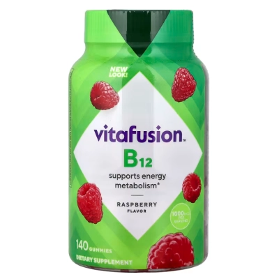Vitamina B12 1000mcg, 140 Gomas Sabor Framboesa, VitaFusion