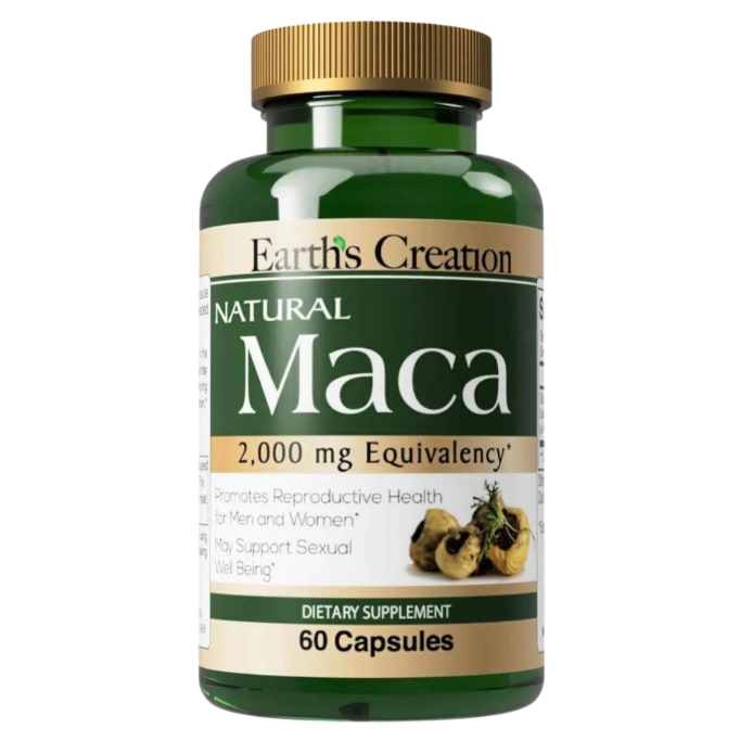 Maca Peruana, 2000mg, 60 Cápsulas, Earth's Creation