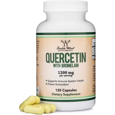 Quercetina + Bromelina, 1200mg, 120 Cápsulas, Double Wood