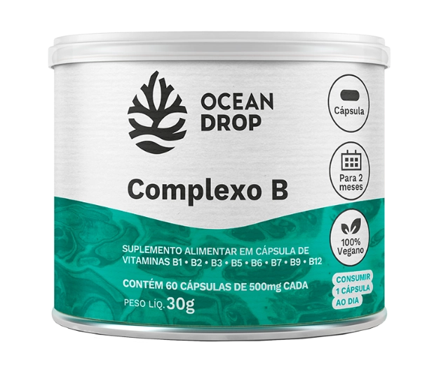 Vitamina Complexo B, 60 Cápsulas, Ocean Drop