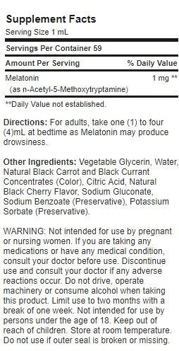 Melatonina, 1mg, Líquida, 59ml, Puritan's Pride