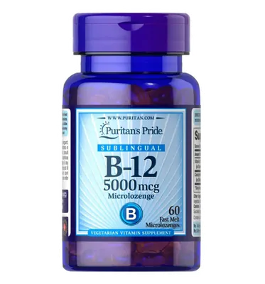 Vitamina B-12, 5000mcg, 60 Comprimidos Sublinguais, Puritan's Pride