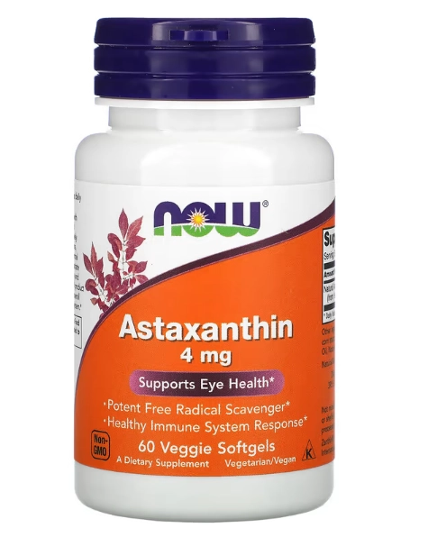 Astaxanthin, 4mg, 60 Cápsulas, Now