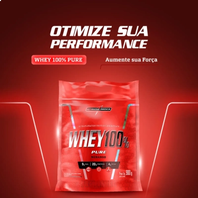 Whey 100% Pure,  Sabores, 900g, IntegralMedica