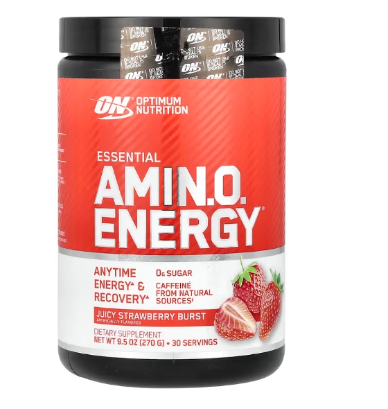 Essential AMINO Energy, Sabor Juicy Strawberry Burst, 270g, Optimum Nutrition