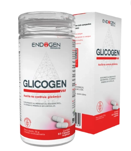 Glicogen, Controle glicêmico e Saúde Metabólica Equilibrada, 60 Cápsulas, Endogen
