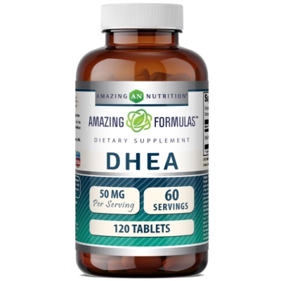DHEA 50mg, Suporte Hormonal e Vitalidade, 120 Comprimidos, Amazing Formulas