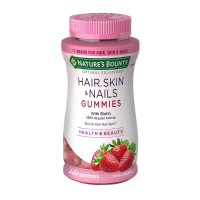 Hair, Skin & Nails (cabelo, pele e unhas), 230 Gomas de 2.500mcg, Nature's Bounty