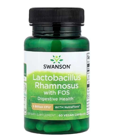 Lactobacillus Rhamnosus com FOS, 60 cápsulas, Swanson
