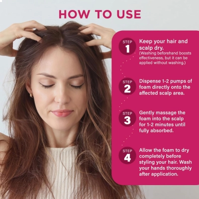 Minoxidil Foam 5%, Tratamento para Crescimento Capilar Feminino, 3x 60ml, Olivita