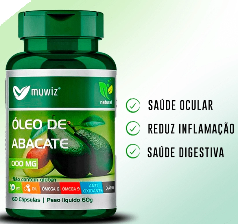 Óleo de Abacate, 1000mg, 60 Cápsulas, Muwiz 
