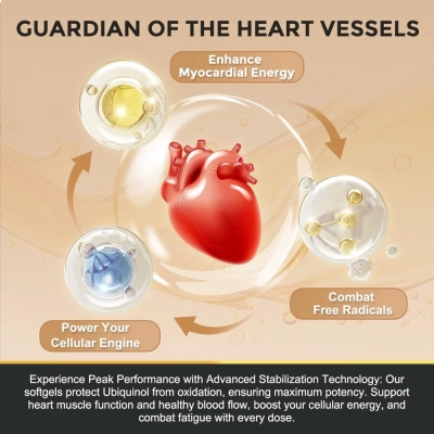 Ubiquinol 300mg, Energia, Vitalidade e Saúde Cardiovascular, Alta Potência, 120 Softgels, Zebora