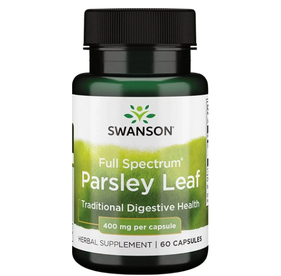 Folha de Salsa, Full Spectrum Parsley Leaf, 400mg 60 Cápsulas, Swanson